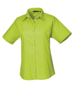 Women's short sleeve poplin blouse